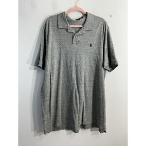 Men’s Polo Ralph Lauren Classic Fit Polo Shirt XXL Gray Short Sleeve 1/4 Button